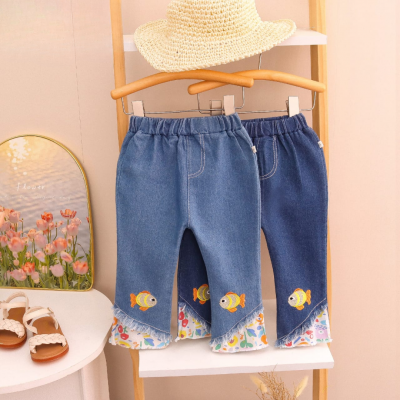 pants girls seaside blossom fish casual IDN 23 - celana anak perempuan (ONLY 3PCS)